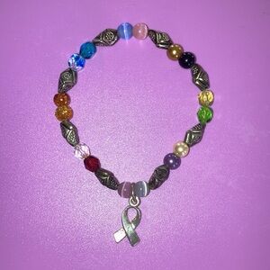 Multi color Cancer support bracelet stretchy band NWOT